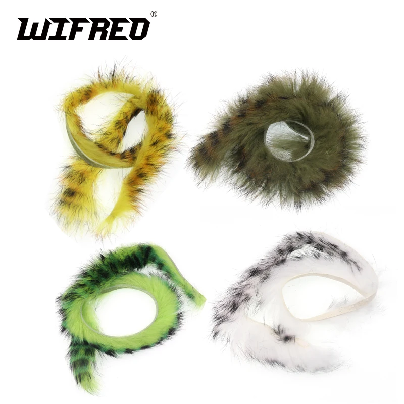 Wifreo 2PCS Rabbit Fur Hare Zonker Strips for Fly Tying Zonker Minnow Streamers Fishing Flies Lures Material Multipe-Color