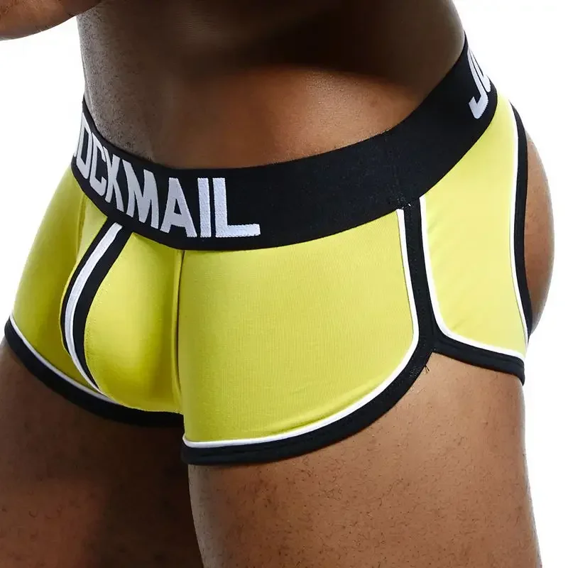 Sexy Men Underwear Thong Jockstrap Boxer Briefs Backless Cotton Jock Strap Homme Slip Erotic String Homens Cueca Gay Penis Pouch