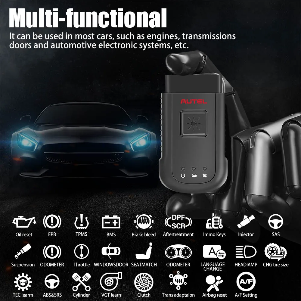 Autel MaxiSYS-VCI 100 Compact Bluetooth Vehicle Communication Interface MaxiVCI V100 for MS906BT/MK906BT/MK908P/Elite/ MS908