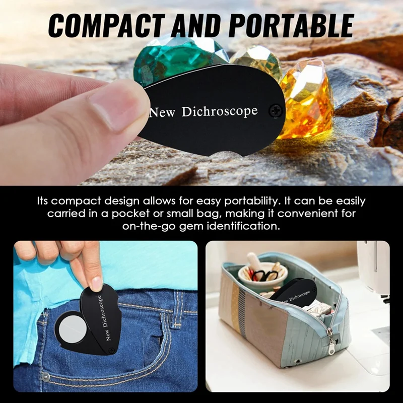 

Portable Dichroscope New Pocket Dichroscope Jewelry Testing 21mm Lens Diameter White Light Foldable Design