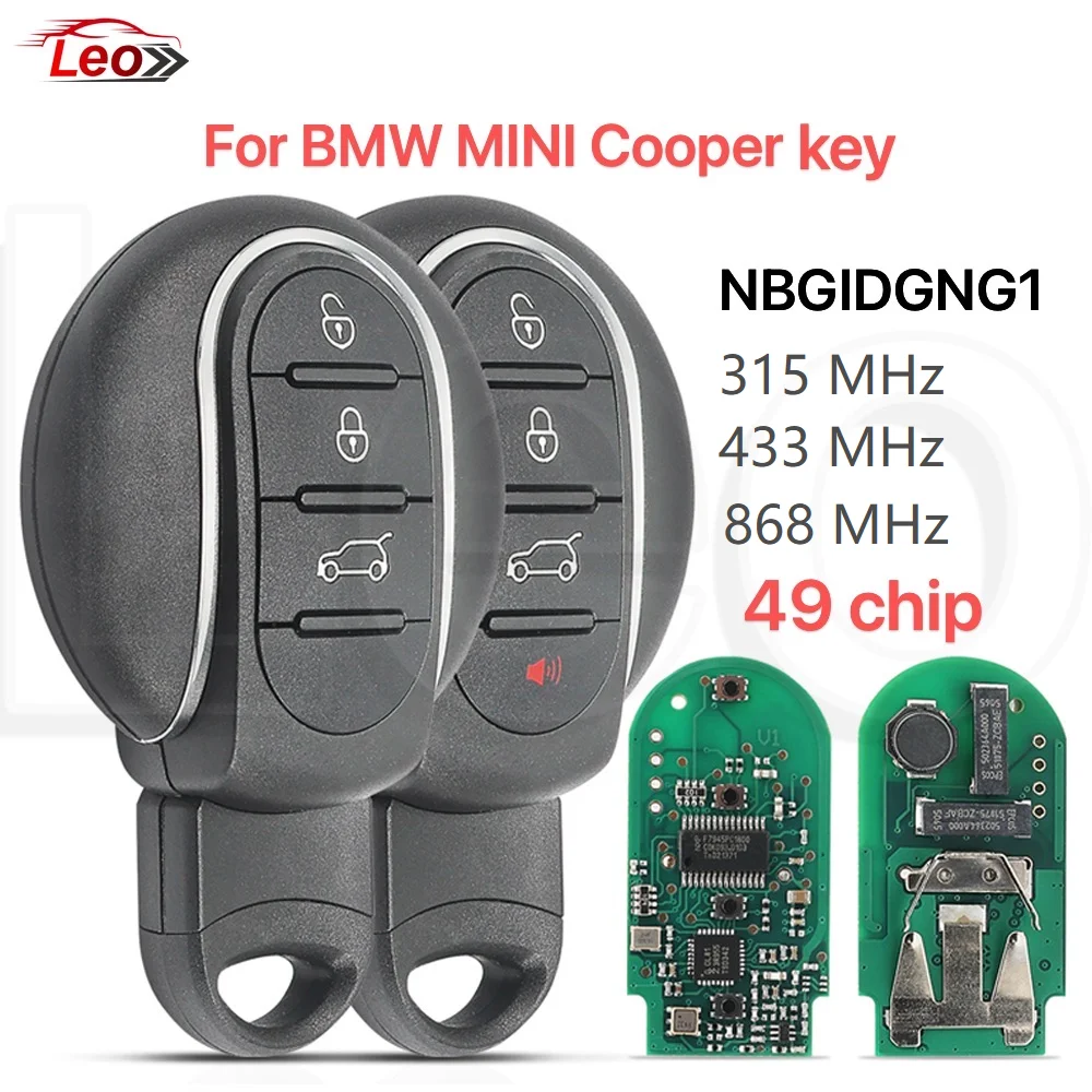 Leo For BMW MINI Cooper R56 Countryman Clubman F-Series F55 F56 2015-2018 3/4BT 315/433/868MHz PCF-7945 ID:49chip FCC:NBGIDGNG1.