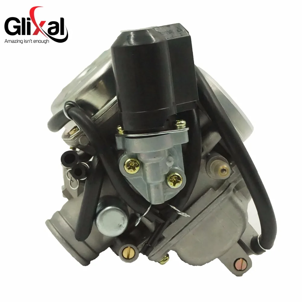 Glixal GY6 125cc 150cc 26mm CVK Carburetor Carb with Electric Choke for 152QMI 157QMJ Scooter Moped Buggy ATV Go-kart Engine