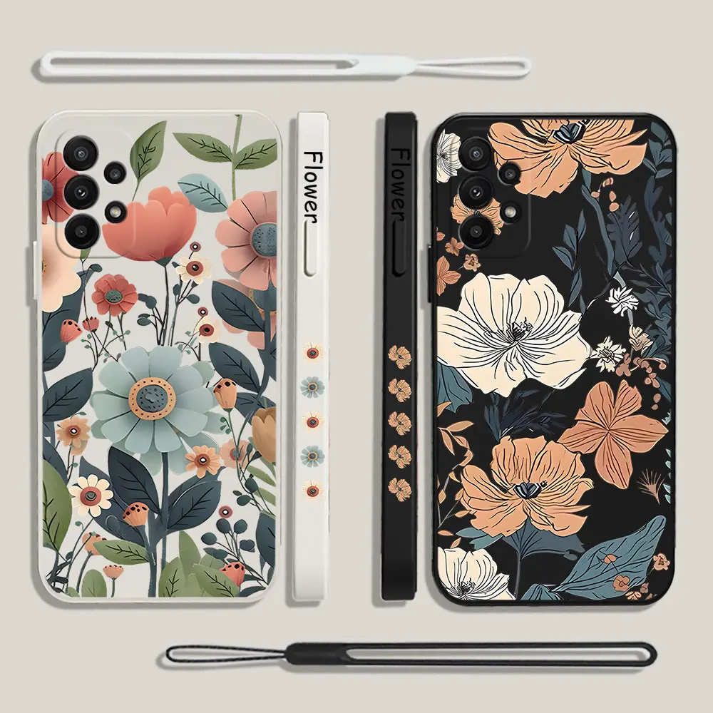 Popular Flower Sunflower Case For Huawei P50 P40 P30 P20 Nova 9 9SE 8 8i Mate 40 30 20 Pro Lite Smart 2021 Cover With Hand Strap