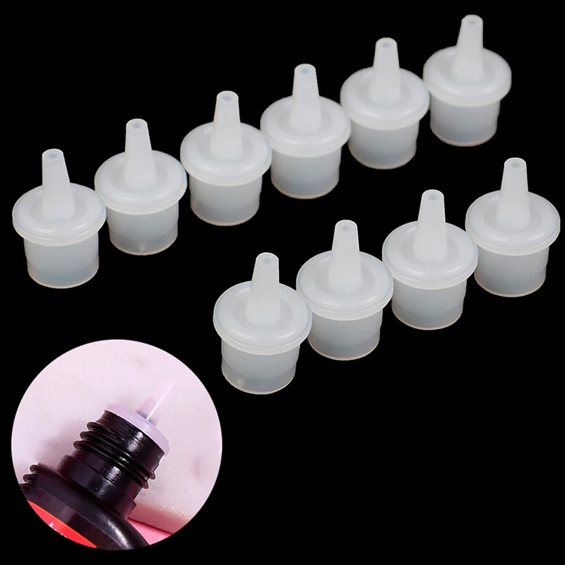 10pcs Universal Eyelash Glue Blocking Needle Replacement Bottle Mouth Head Extended Glue Anti-blocking Eyelash Extension Tool