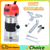 800W Electric Trimmer Wood Milling Cutter Engraving Slotting Trimming Machine 30000r/min Hand Carving Woodworking Machine