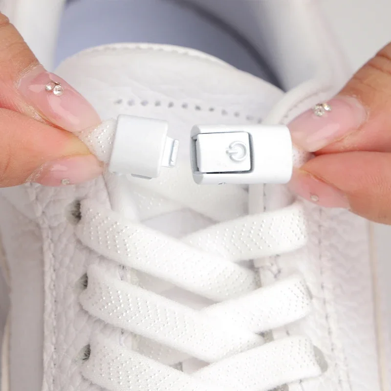 Press Lock Shoelaces Without ties 8MM Width Flat Elastic Shoelace Sneakers Kids Adult No Tie Shoe Laces for Shoes Accessories