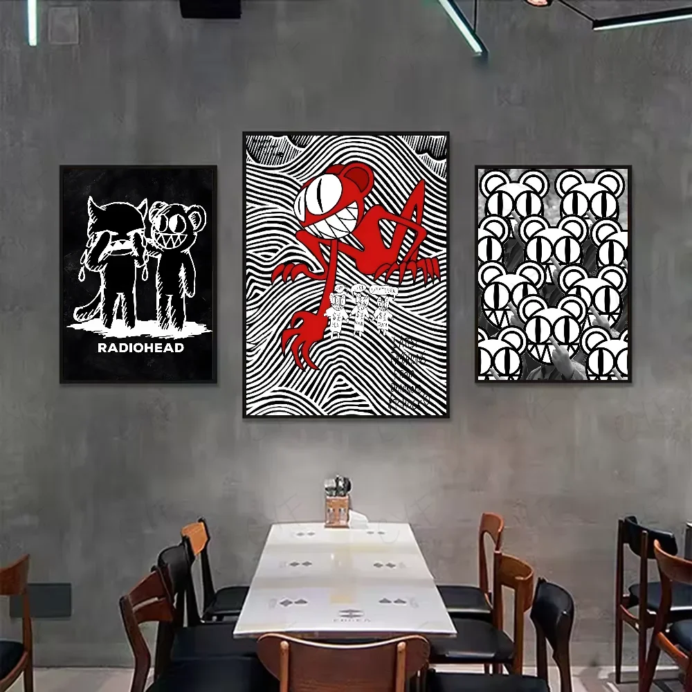 Vintage Rock Band Radiohead Poster Minimalist Aesthetics Canvas Painting Print for Living Room Modern Home Decor
