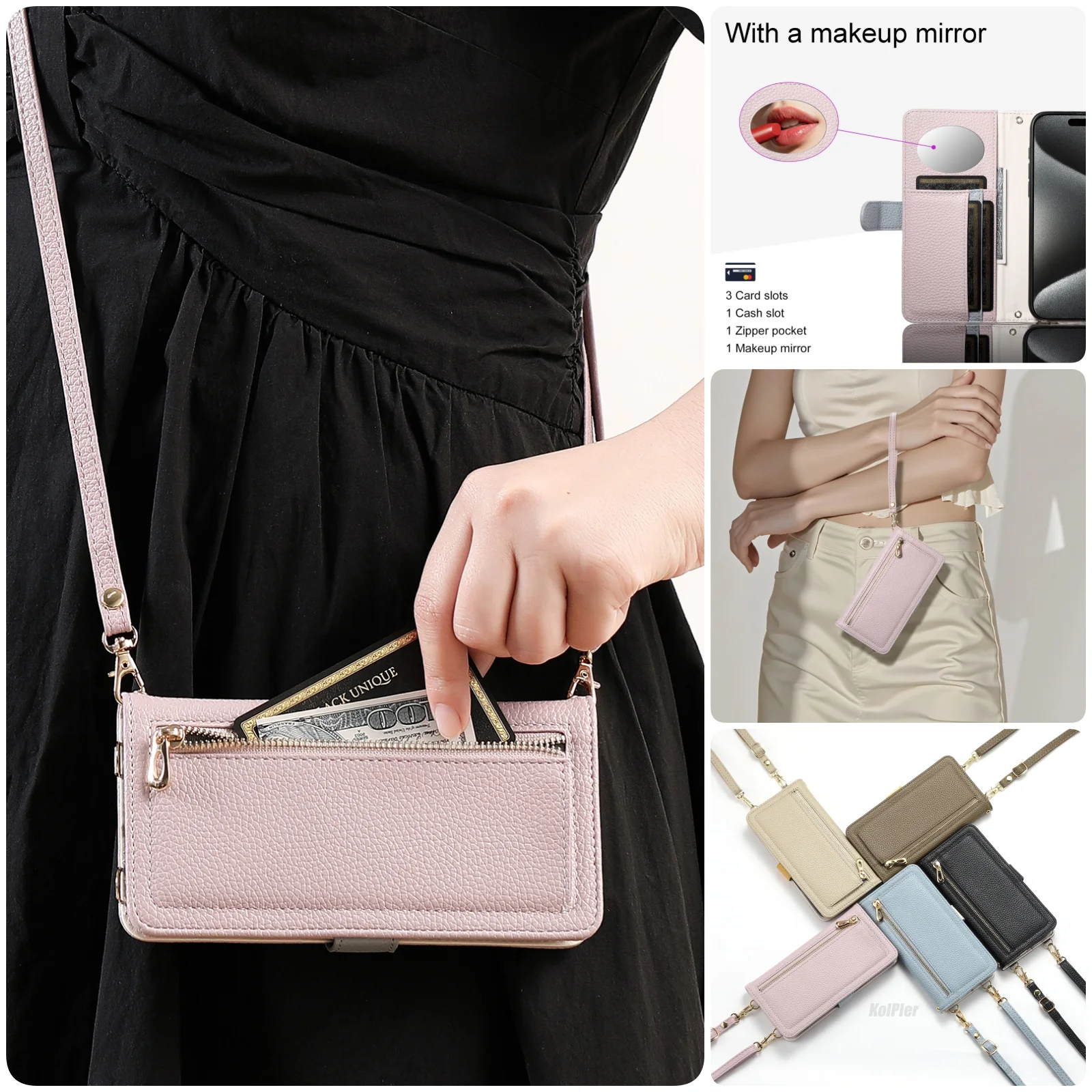 Custodia a tracolla in pelle da donna per OPPO Find X8 Ultra X8S X8S + X8PRO 5G Portafoglio Flip Cover Slot per schede Flip Borsa per telefono Capa