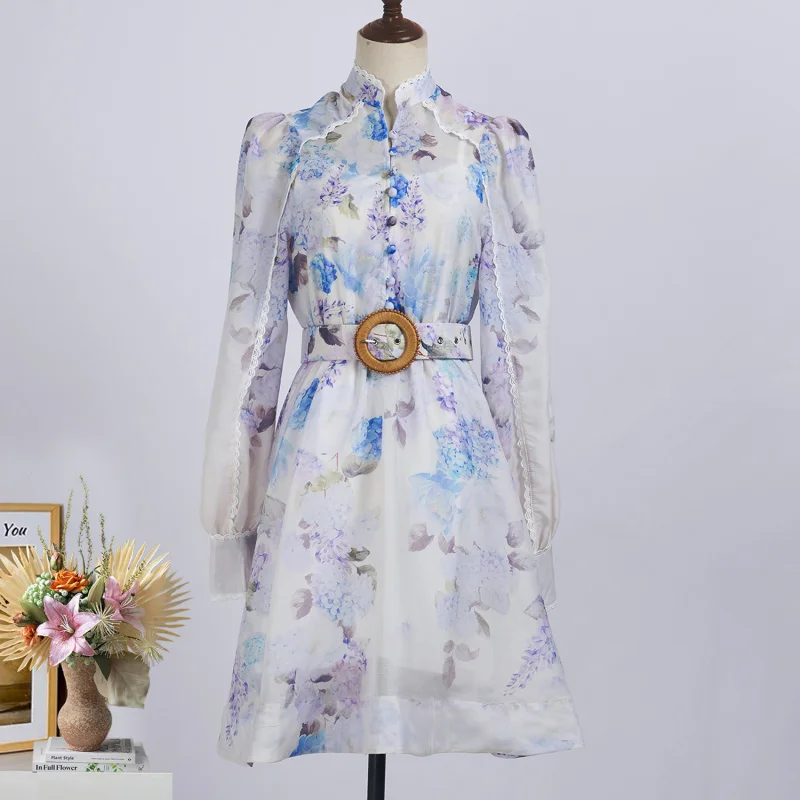 Real Shot Spot Französischer Stil Urlaubsstil Frühling und Herbst Neues Spitzenkleid Einreihiger