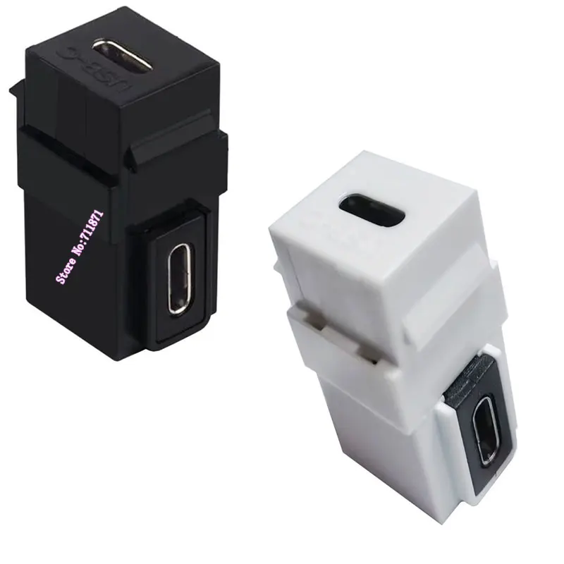 Ângulo direito cotovelo tipo usb c keystone adaptador conector 90 graus usb3.1 tipo-c fêmea para fêmea acoplador de tomada para tomada de parede