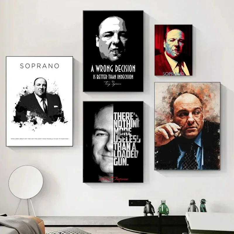 TV Movie Tony Soprano Gangster Classic Godfather Vintage Poster Prints Canvas Painting Wall Art Picture Living Room Home Decor