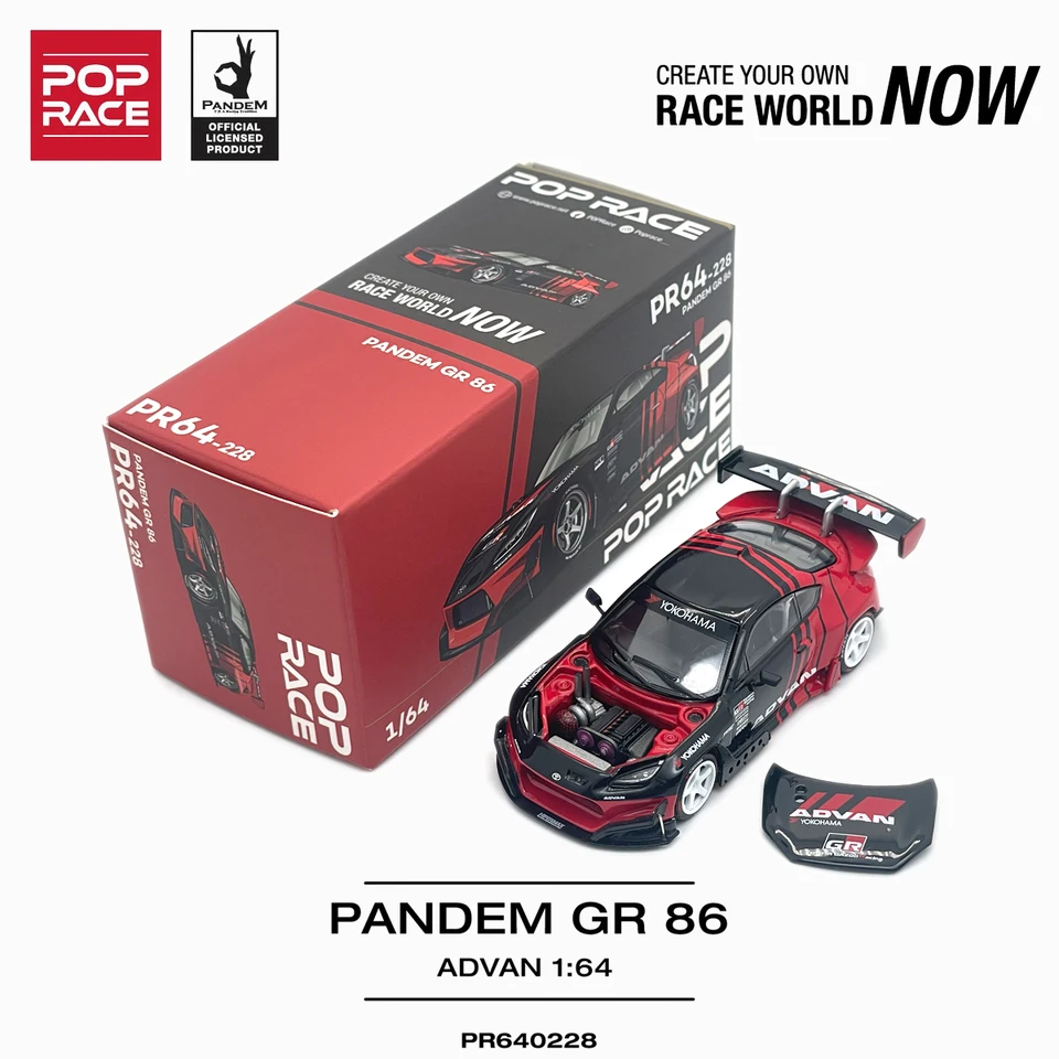 In Stock Ready To Ship Pop Race PR640228 1:64 Pandem Toyota GR86