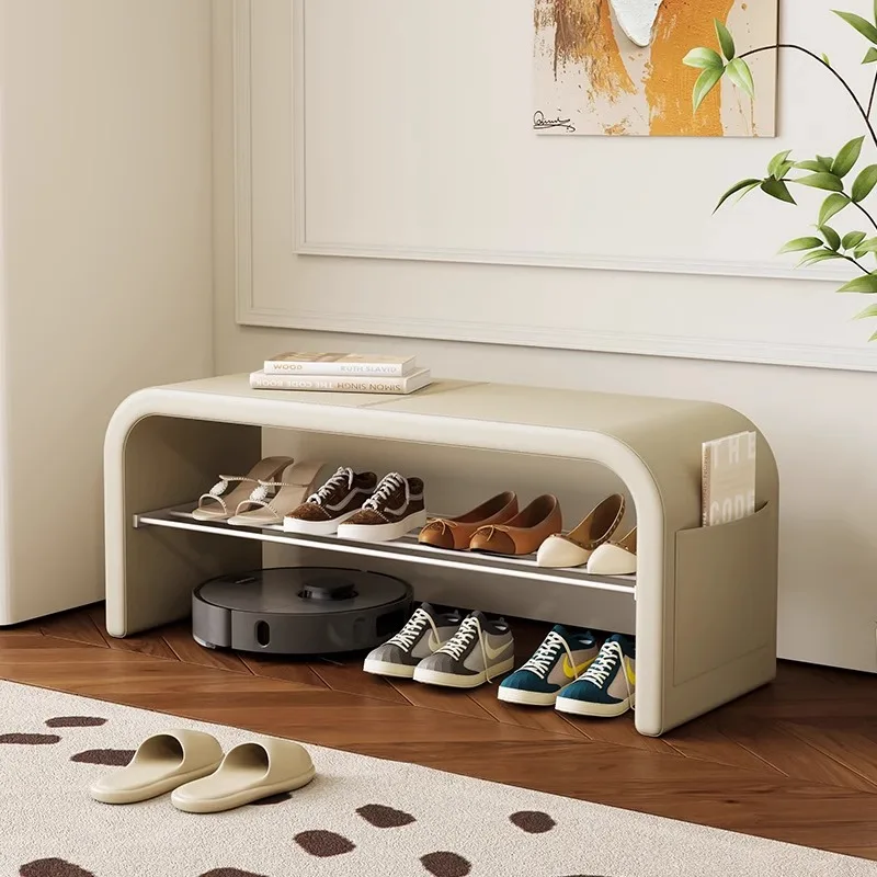 Light luxury shoe changing stool for home use, shoe wearing stool, shoe cabinet, integrated bed end stool image 4