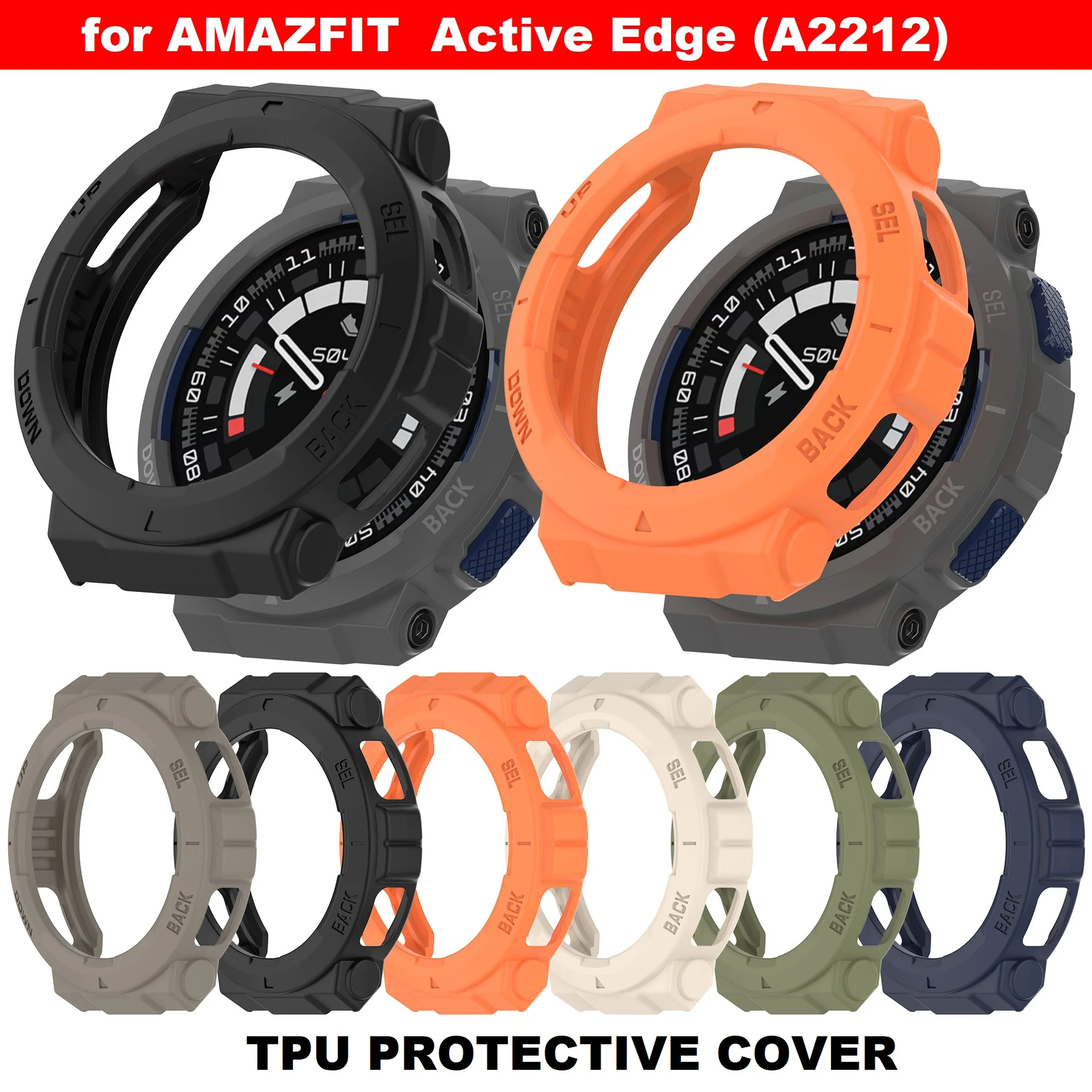 30PCS TPU Protective Case for Amazfit Active Edge A2212 Smart Watch Soft Bumper Frame Anti-Collision Protection Cover