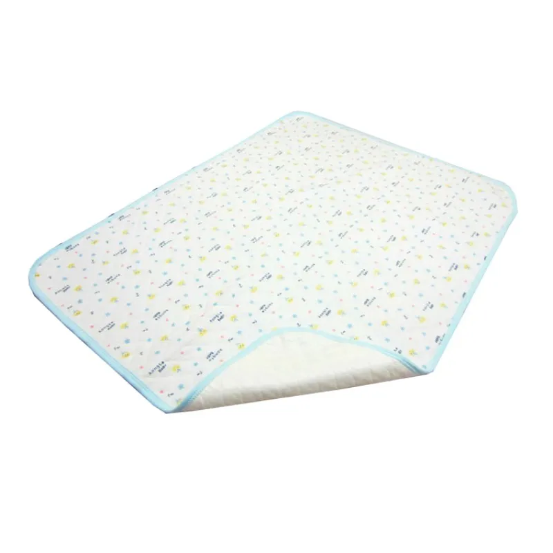 Baby Changing Pad Cute Cartoon Print Cotton TPU Waterproof Layer Mattress Urine Mat for Boy girl 0-2Y Bed Protector Random Color