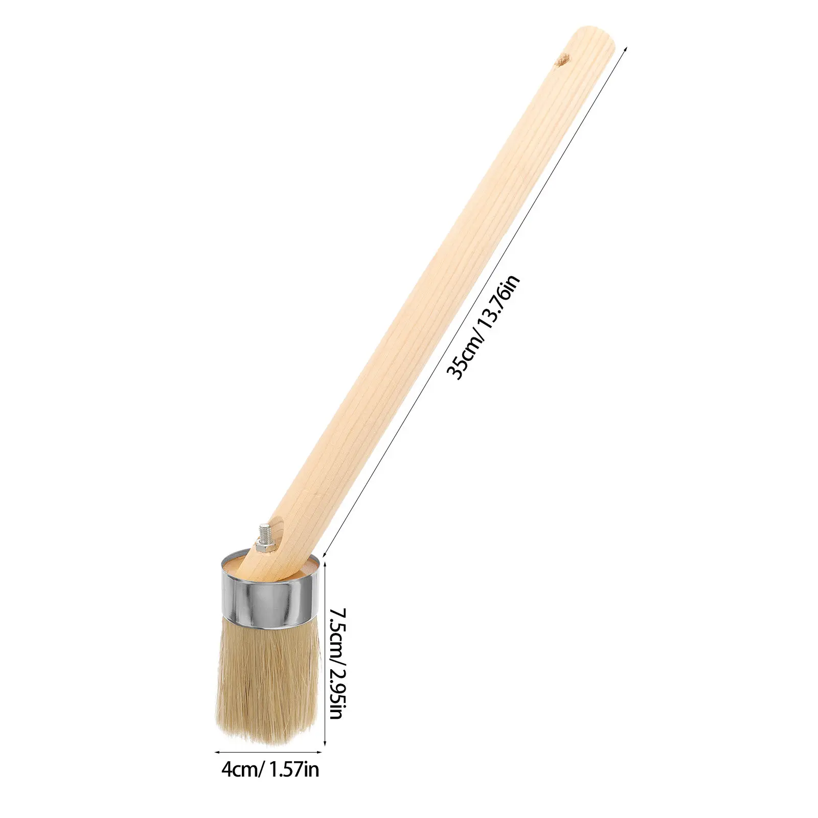 Wood Handle Pig Bristle Paint Brush Round Head Lightweight for Acrylic Oil Watercolor Paint Coating Trim Painting Supplies