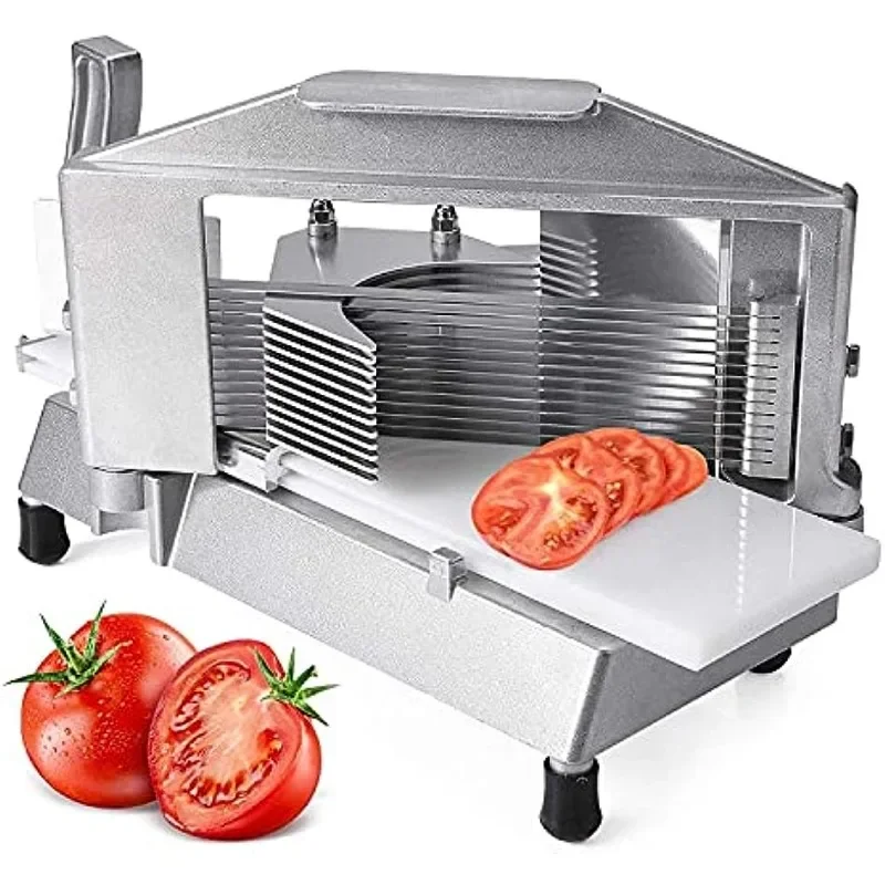

Commercial Tomato Slicer 3/16" Heavy Duty Tomato Cutter With Built-in Polyethylene Slide Board For Restaurant Or Home Use