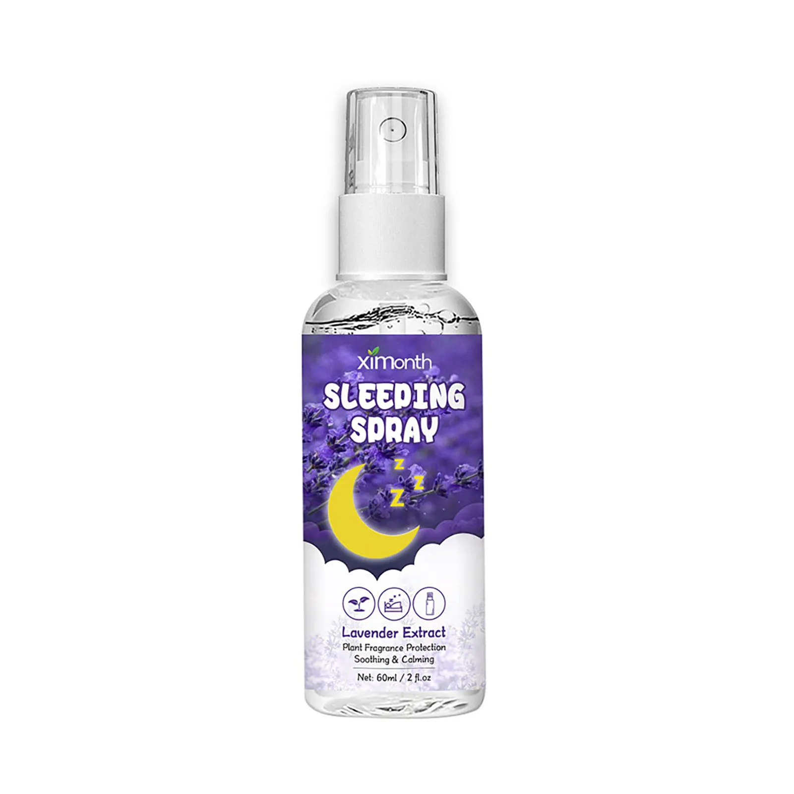 60ml Bedtime Calming Lavender Sleep Spray Plant Fragrance Refreshing Smell Sleep Spray for Promoting Sleeping Desire