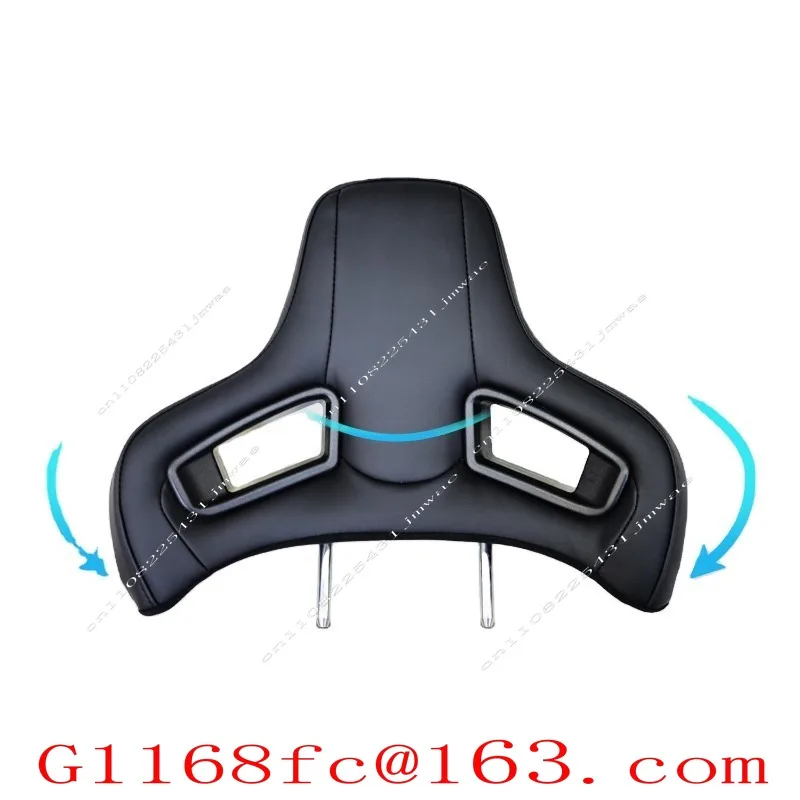Black PVC Leather Headrest with Foam Comfort, Sports Car Seat Modification