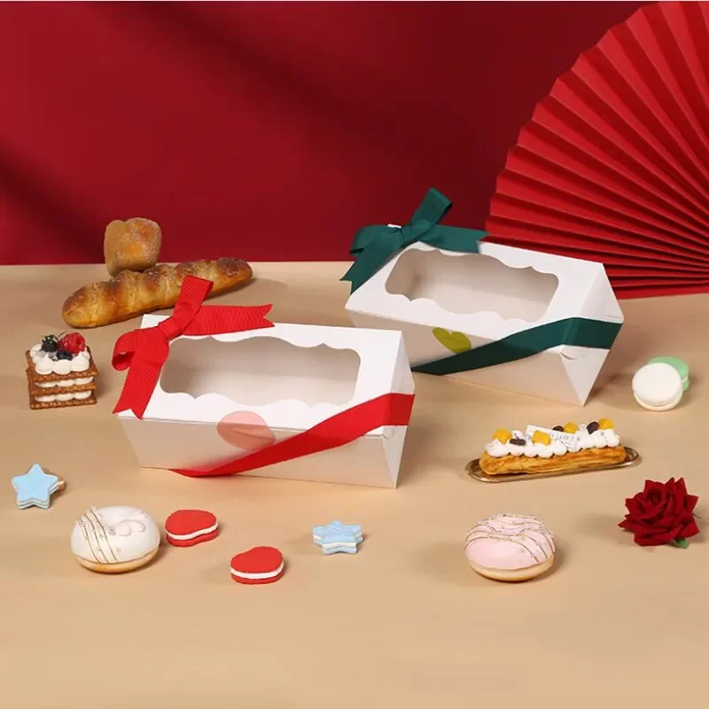 

25 шт., белая коробка для торта и упаковка, подарочная коробка для десерта «сделай сам», с прозрачным окном, коробка для конфет на день рождения, домашнюю вечеринку