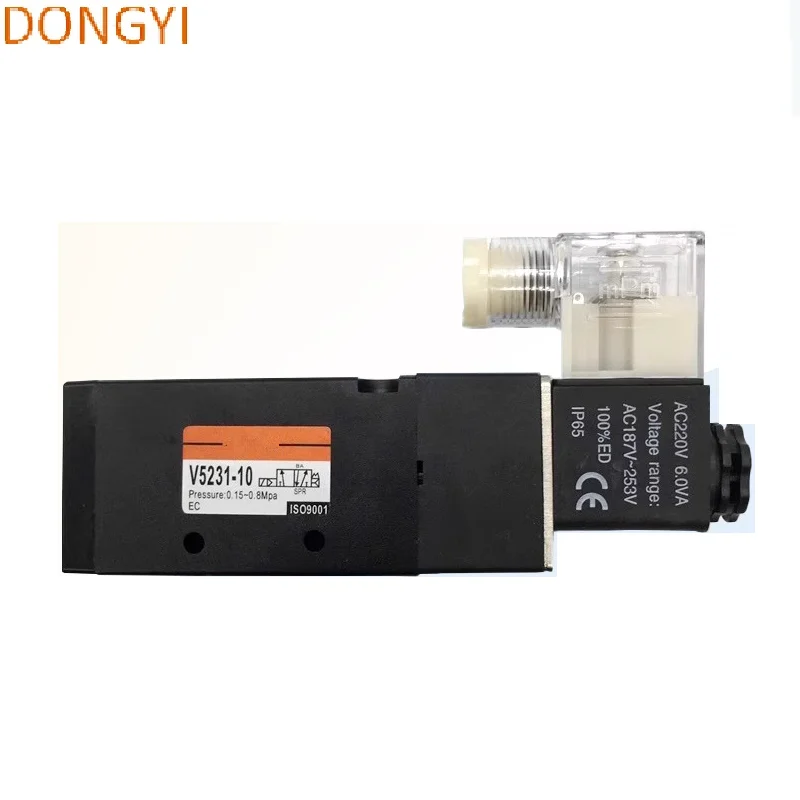 Two-position five-way solenoid valve V5221-08 AC220V/V5221-08 DC24V/V5231-10 AC220V/V5231-10 DC24V/V5241-15 AC220V