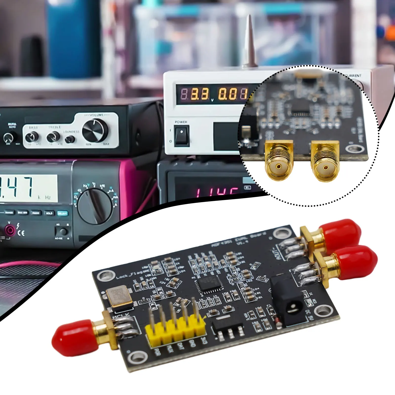 

35M-4.4GHz ADF4351 Development Board PLL RF Signal Source Frequency Synthesizer Generator Module Board 35M-4400M RF