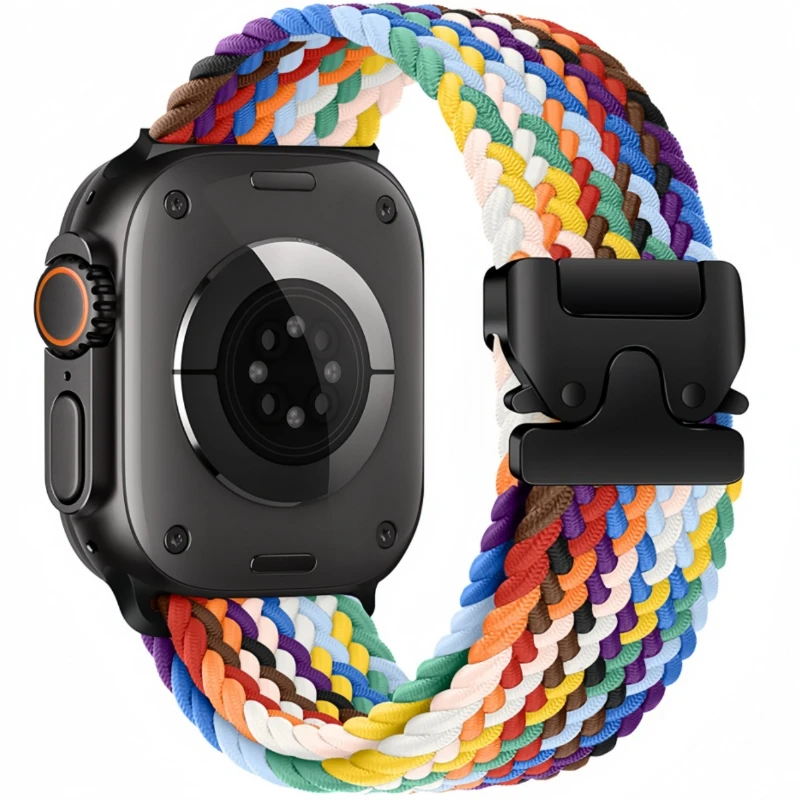 Geflochtenes Solo Loop Armband für Apple Watch 12 11 10 46mm 42 44 40 45 41 38 49mm Nylon-Armband iWatch Series 9 SE 8 7 6 5 4 3