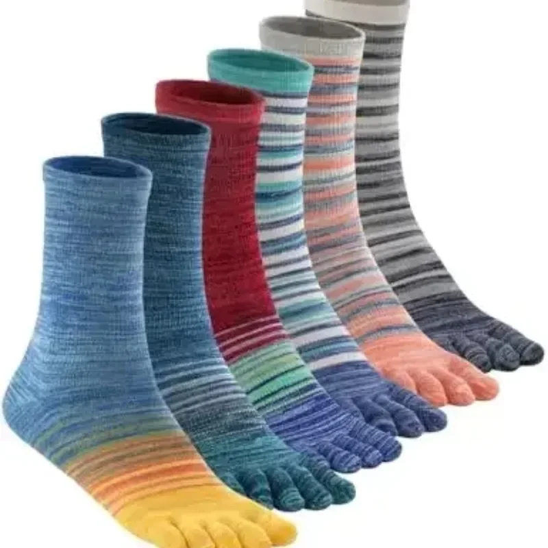 Toe Socks for Women Men Colorful Ankle/Crew Running Socks Cotton Five Finger Socks (3-6 Pairs)