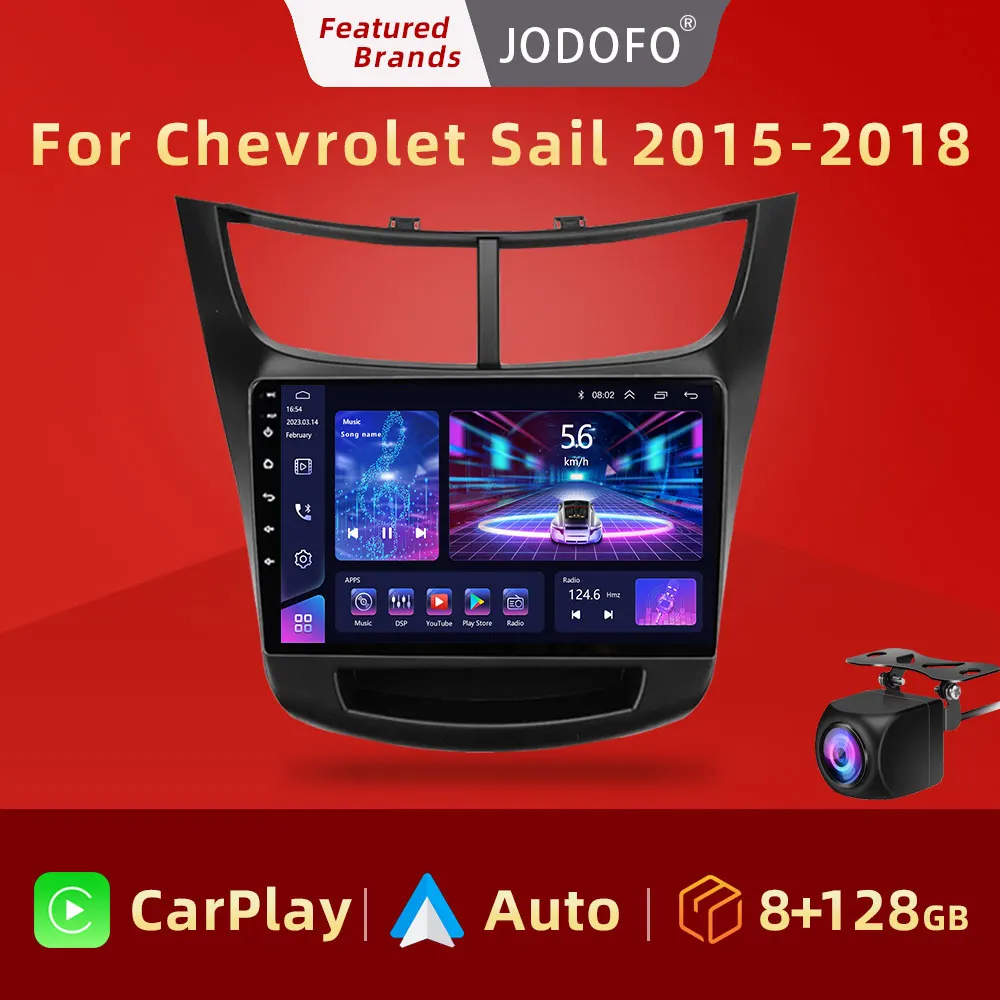 Jodofo Android 11 Car Radio Multimedia Player For Chevrolet Sail Aveo 2015 - 2018 Carplay Autoradio GPS DSP 36EQ 2Din Stereo DVD