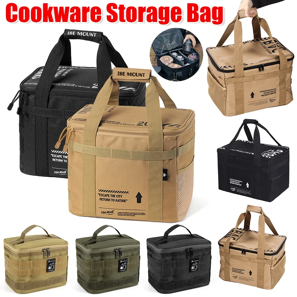 

20L Cookware Storage Bag Seasoning Bottle Set Bag Portabl Camping Dispenser Set Reusable Picnic Pouch Travel BBQ Camping Supplie