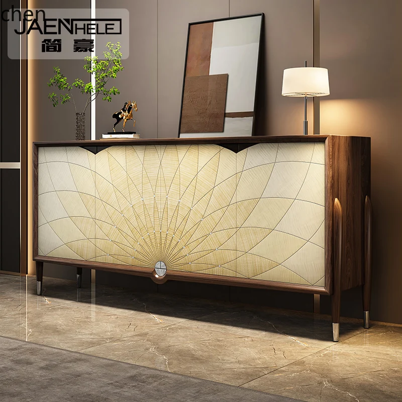

ZML solid wood porch cabinet light luxury modern dining side cabinet entry door living room decorative storage cabinet