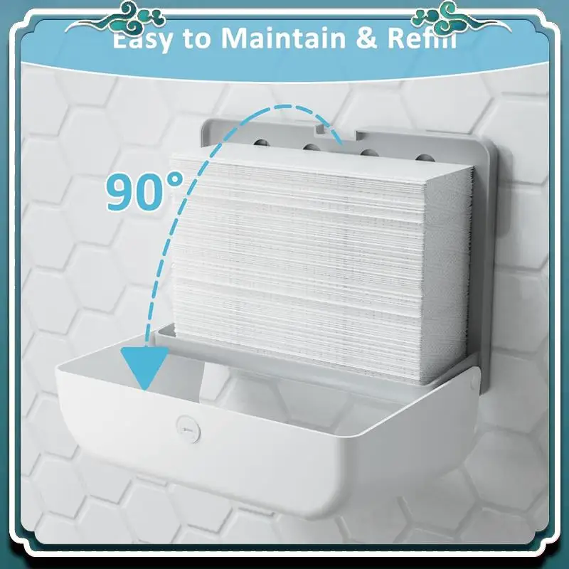 Premium Commercial Paper Towel Dispenser Wall Mount With Key Pack No Drilling Or Screws Install For Bathroom Restroom Kitchen