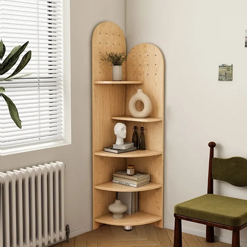 Corner Floor Shelf Living Room Storage Rack Triangular Bookshelf Bedroom Cabinet Multi Layer Wall Corner Unit