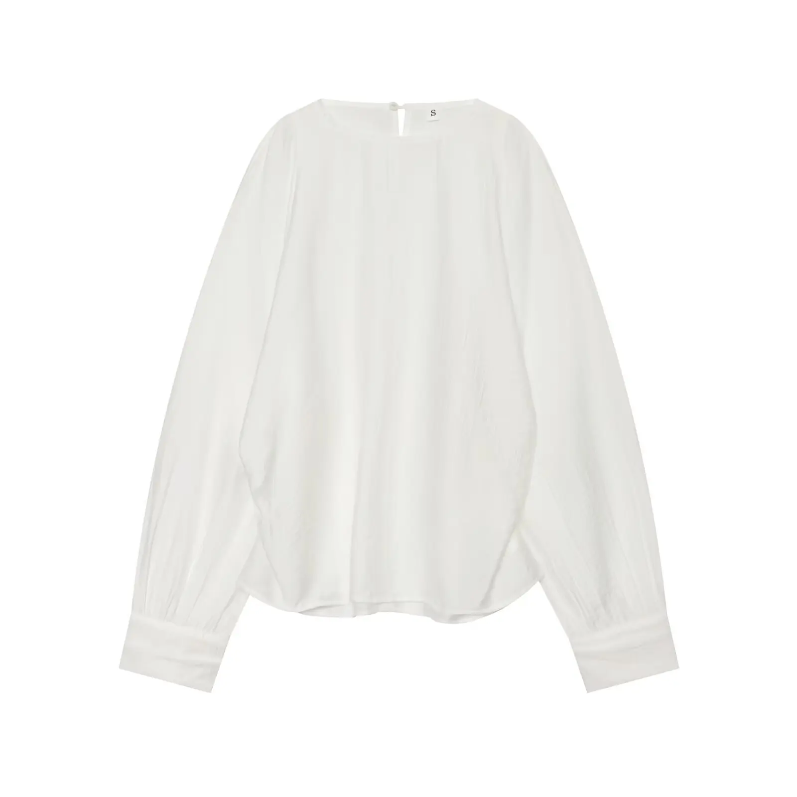Guobioziy Women's Shirt 2026 Summer New Round Neck Slit Sleeve Side Gathers Blouses Fashion Casual Female Simple Commute Tops