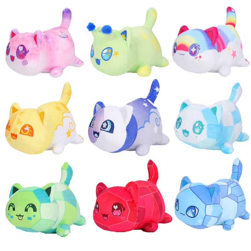 9 Styles 25cm/9.8in Meemeow Aphmau Plush Meemeows Cat Plush Alien Rainbow Cat Plush Kids Gift Robot Cat Stuffed Doll