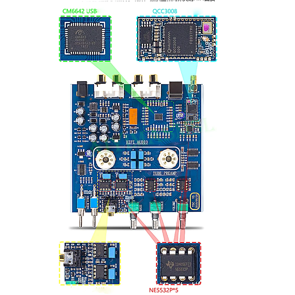 AIYIMA SMSL Bluetooth 5.0 wysoki bas dekodowanie USB słuchawki z przetwornikiem DAC Amp GE5654 rura bezstratna transmisja HIFI rura próżniowa przedwzmacniacz