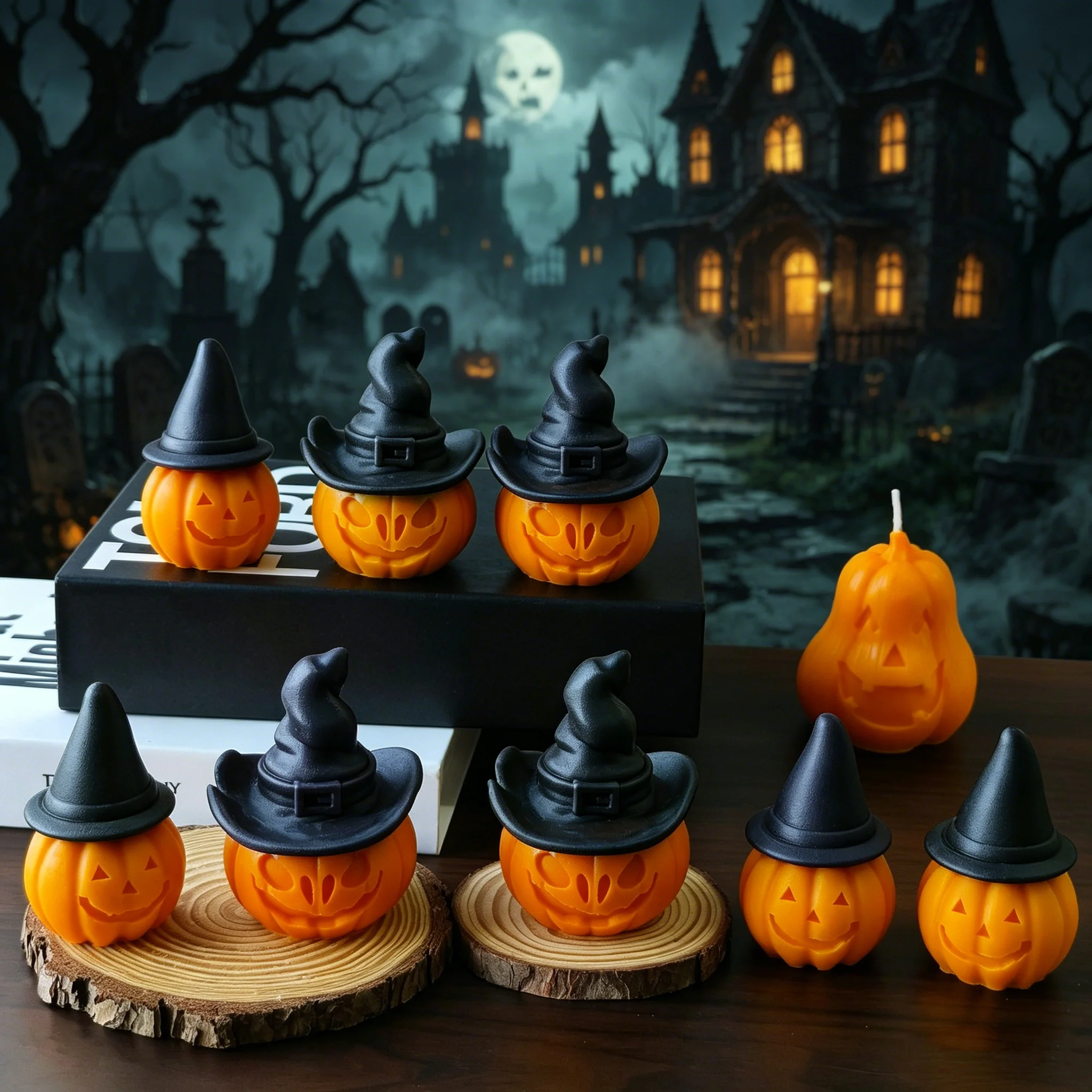 Halloween Teufel-Kürbis Silikonform DIY Kürbis-Duftkerzen Gips-Ornament-Form Halloween-Dekoration Kerzenherstellungszubehör
