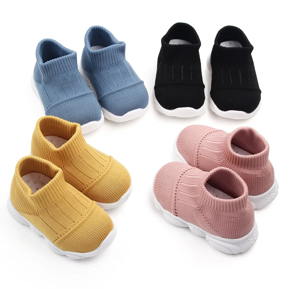 

Spring New Style Solid-Color Woven Casual Shoes With Breathable Foot Cover Baby Shoes For Crawling Solid-Color Baby Walking Shoe