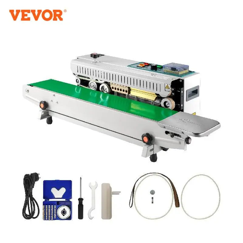 VEVOR FR-900 Automatic Horizontal Continuous Plastic Bag Band Sealing Machine Temperature Control Sealer for Product Packaging