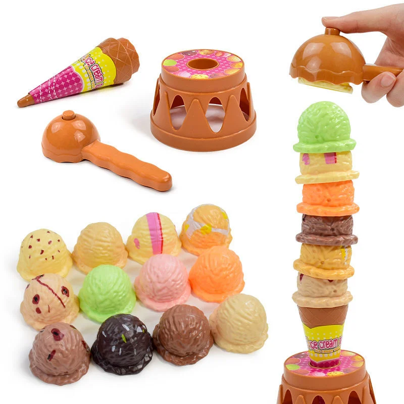 

Children's Ice Cream Stacking Games Simulated Food Stack Up Play Kids Kitchen Pretend Play Toy Educational Toys