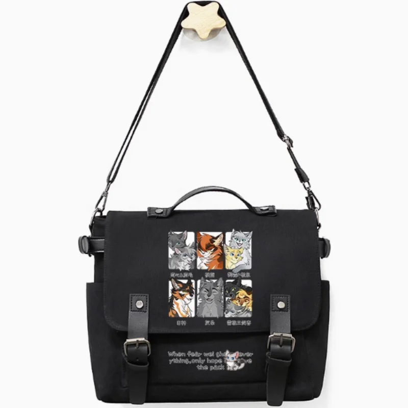 Anime Warriors Cat Bag Unsix Fashion Casual Teenagers Crossbody Student Messenger Handbag 2365