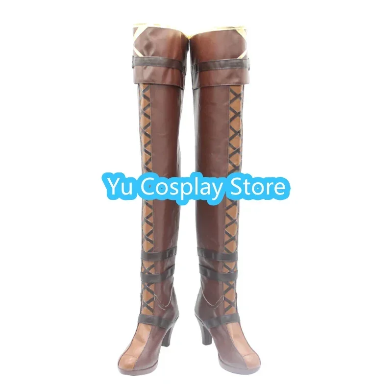 Vill v cosplay sapatos jogo honkai impacto 3 cosplay adereços sapatos de couro do plutônio botas de carnaval de halloween feito sob encomenda