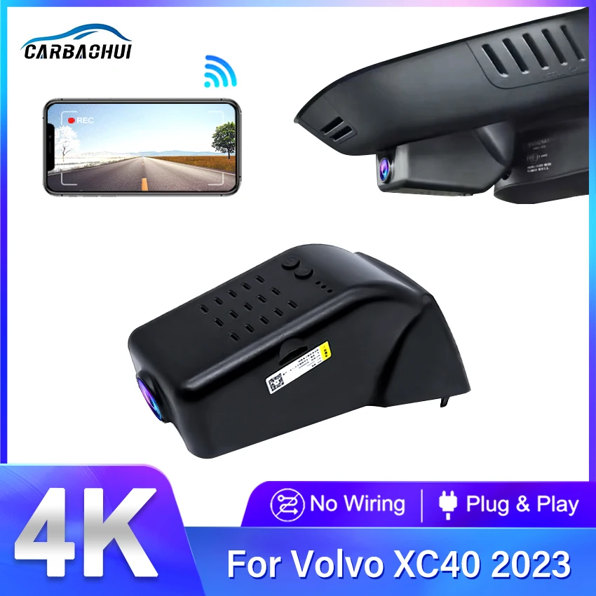 4K HD 2160P Plug and play WiFI Car DVR Video Recorder Dash Cam Camera For VOLVO XC40 Pure Electric 2021,XC40 fuel versions 2023