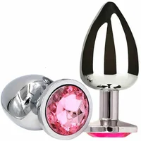 S/M/L Size Anal Plug Sex Toys Round Shaped Metal Stainless With Crystal Jewelry Smooth Steel Butt Small Tail Female/Male Dildo - Image 4