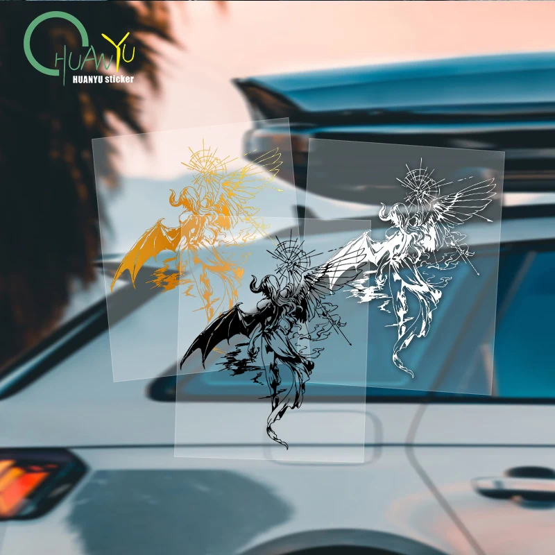 Demon Bat Wing Car Sticker, Dark Gothic Motorcycle Decal, Universal Truck SUV Body Decor Vinyl Graphics
