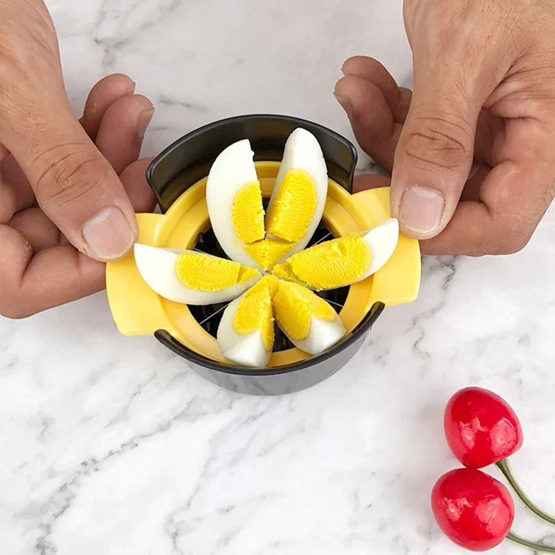 

3 in 1 Fancy Egg Cutter 304 Stainless Steel Preserved Egg Slicer Kitchen Tool Multi-functional Household Fruit Modeling Splitter
