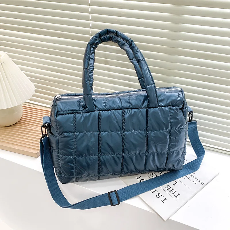 Yogodlns Luxus Raum Gepolsterte Baumwolle Handtasche Große Kapazität Schulter Tasche Wasserdichte Nylon Tasche Reise Unten Umhängetasche Geldbörse Bolsa – Detail 21