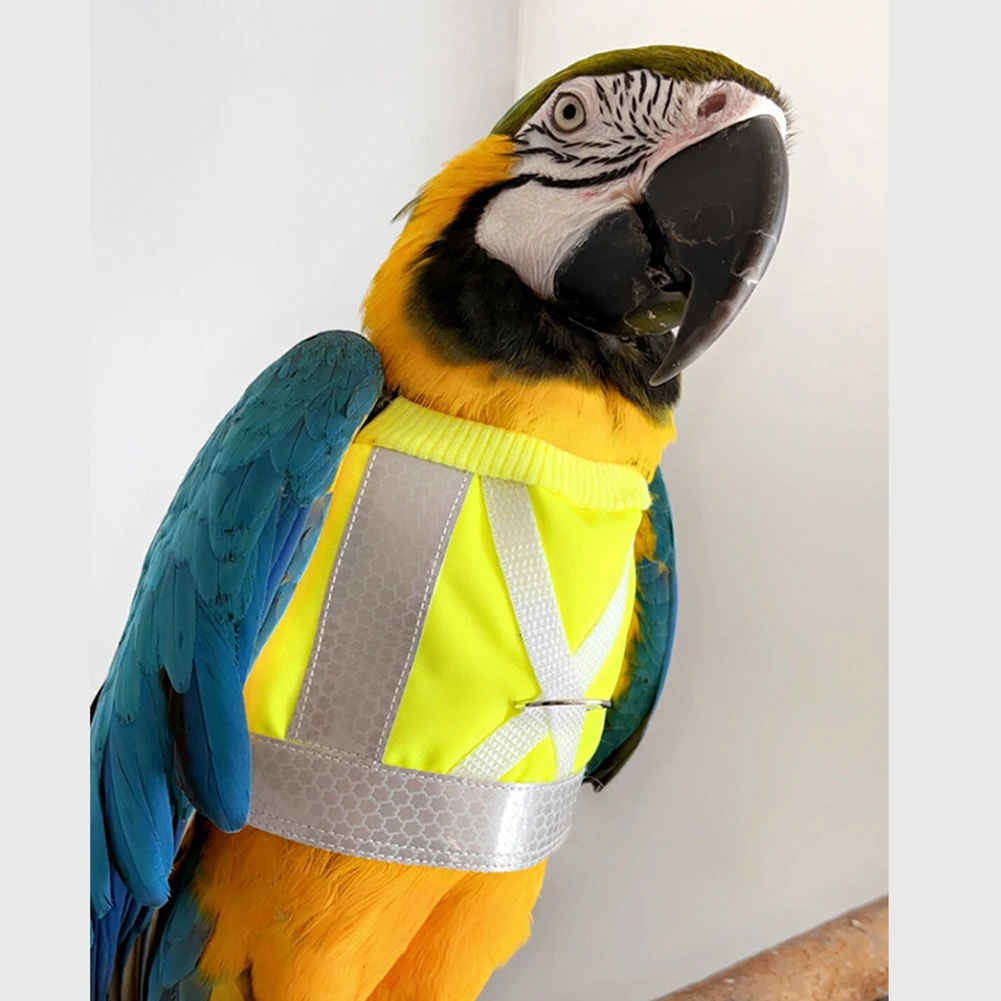 Bird Harness And Leash Adjustable Parrot Flight Harness Vest With Reflective Strip Waterproof Parrot Suit For Cockatiels Budgies