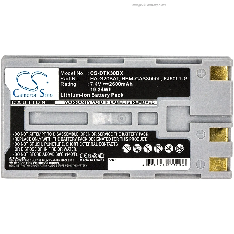 Replacement 7.4V 2600mAh Barcode Scanner Battery Z1007 FJ50L1-G for Hioki LR8511 LR8510, For Casio DT-X30 DT-X30G IT-9000
