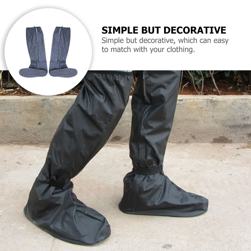 1 Pair Waterproof Rain Boots Thickened Reusable Non-Slip Overshoes For Outdoor Travel Rainproof Shoe Covers Portable Protective